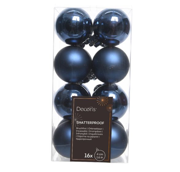 Night Blue Shatterproof Bauble Box (16x per set)