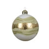 Bauble glass opaque color w colorflow, golden line winter white/colour(s) dia10cm