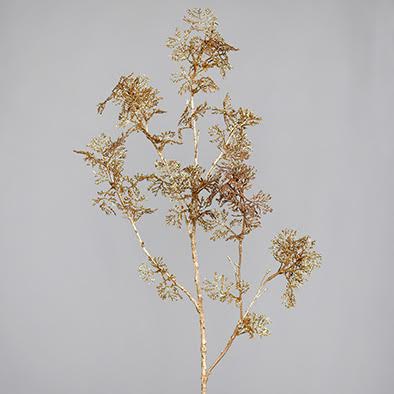 Lichen branch with glitter (105cm gold)