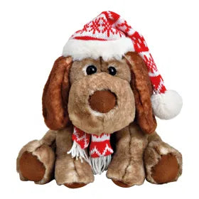 Dog with Christmas hat Brown (23x24x25cm)