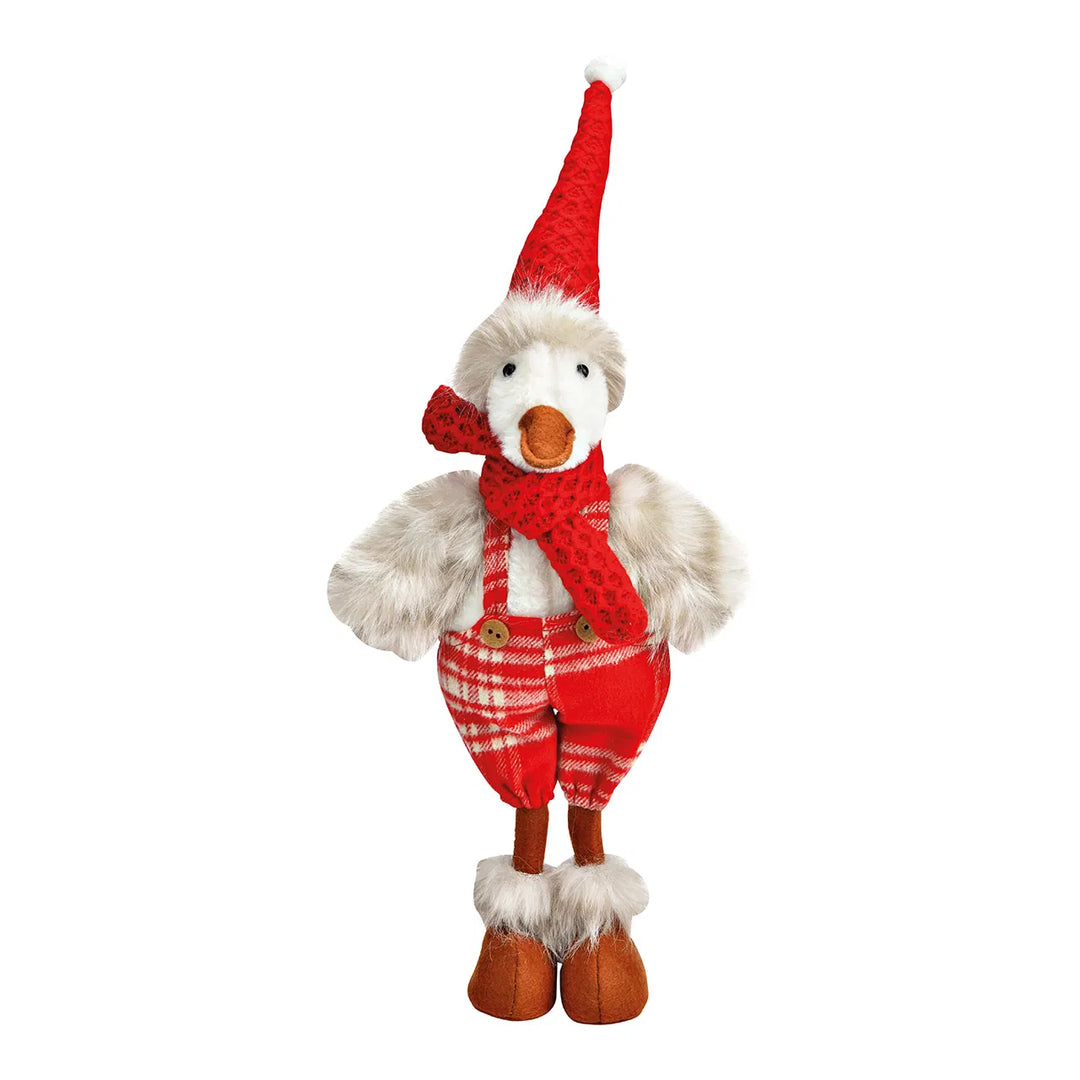 Christmas duck made of textile red, white 20x51x11cm