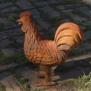 Cast Iron Chicken with Feet Statue