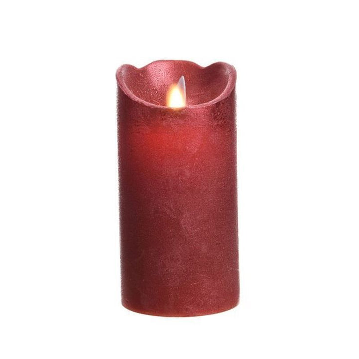 LED waving candle wax wave top BO indoor christmas red/warm white dia7.5cm x H.15cm