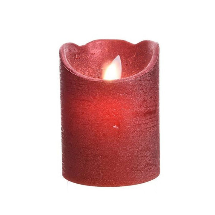 LED waving candle wax wave top BO indoor christmas red/warm white dia7.5cm x H.10cm