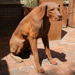 Cast Iron Sitting Rhodesian Ridgeback Statue