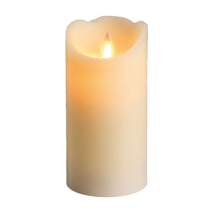 LED waving candle wax wave top BO indoor cream/warm white dia7.5cm x H.15cm