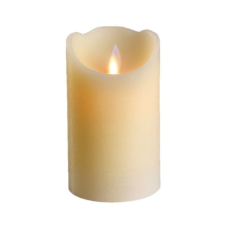 LED waving candle wax wave top BO indoor cream/warm white dia7.5cm x H.12.5cm