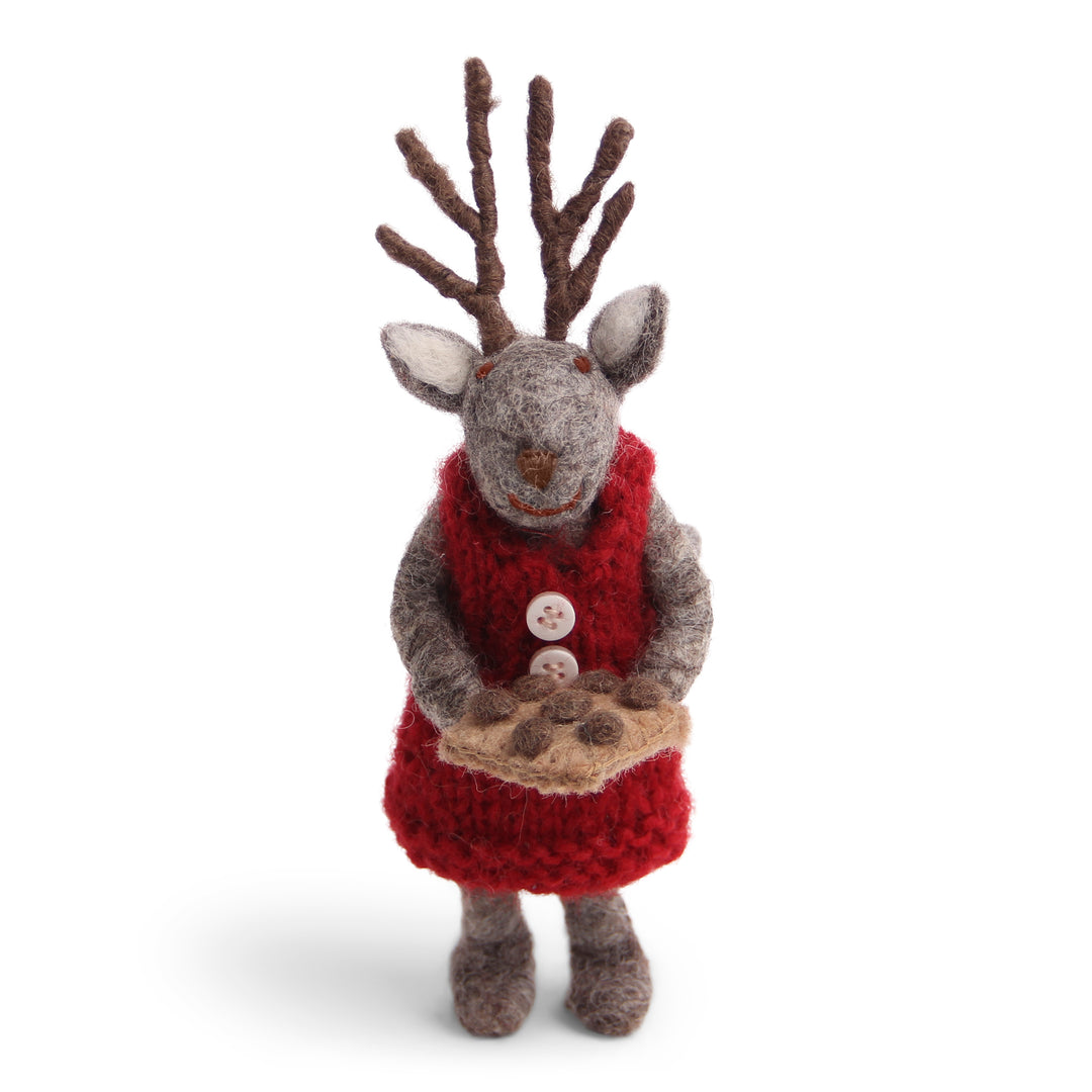 Small Grey Girly Deer with Baking Tray