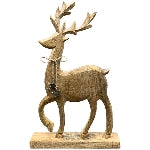 Reindeer Puri, Holz/Alu, natur/silber, 26x6x38 cm