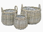 Basket Rattan Grey Ø30cm H21cm