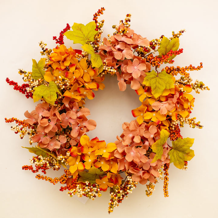 RUSSET HYDRANGEA WREATH 46CM