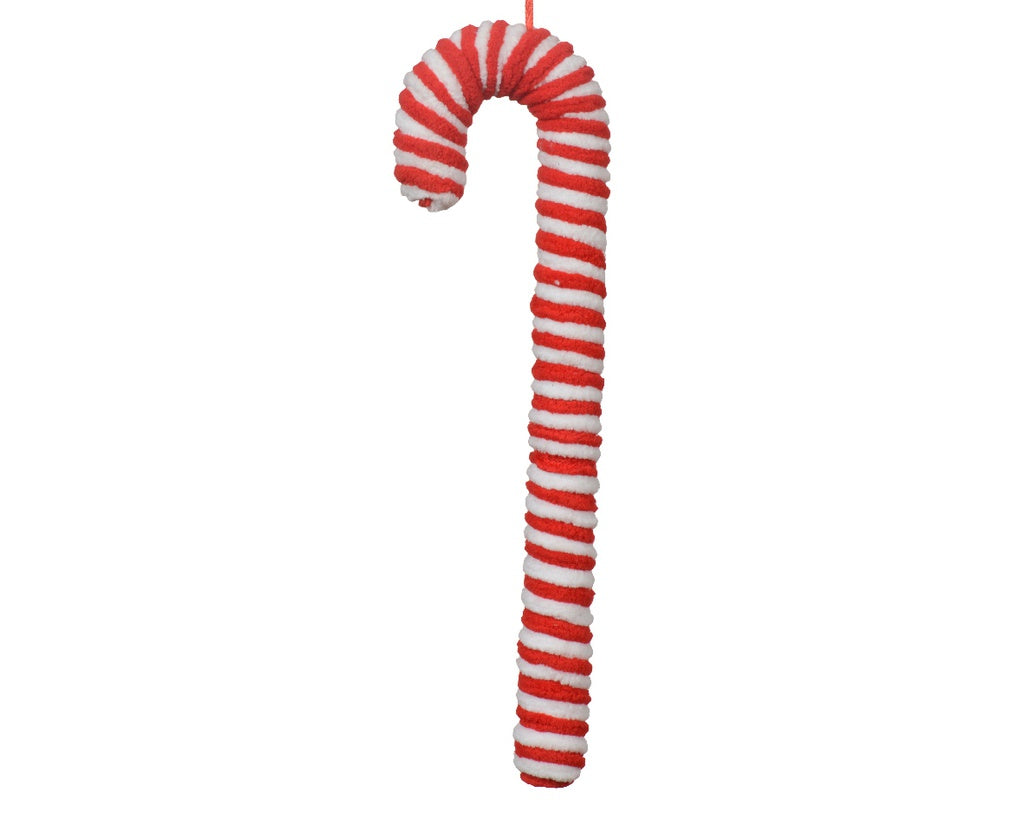 Candy cane polyester red/white L.22cm x W.8.5cm x H.2.6cm