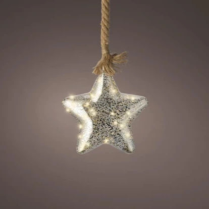 Micro LED star steady BO indoor silver/classic warm dia20cm x L.6.5cm