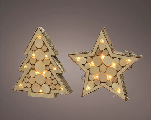 LED figure mdf tree & star  Warm White