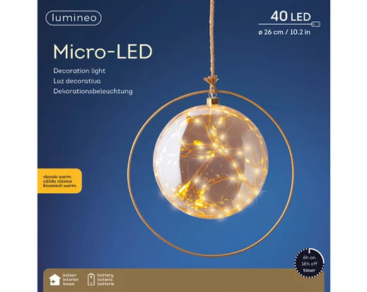 Micro LED ball steady BO indoor amber/classic warm dia26cm x L.6cm