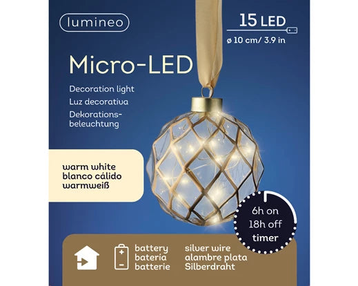 Micro LED ball steady BO indoor clear/warm white dia10cm