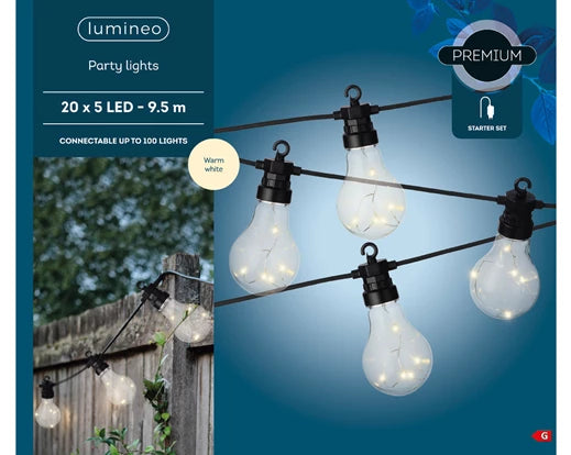 Micro LED partylight gb steady outdoor black/warm white dia6cm x L.950cm