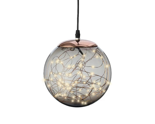 Micro LED ball gb plastic hanging steady outdoor smokey/classic warm dia30cm