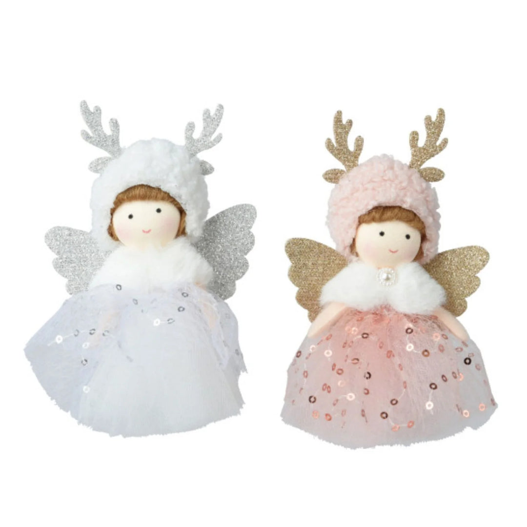 Angel polyester glitter antler, glitter wing, spangle 2col ass assorted L.8cm x W.3cm x H.13cm