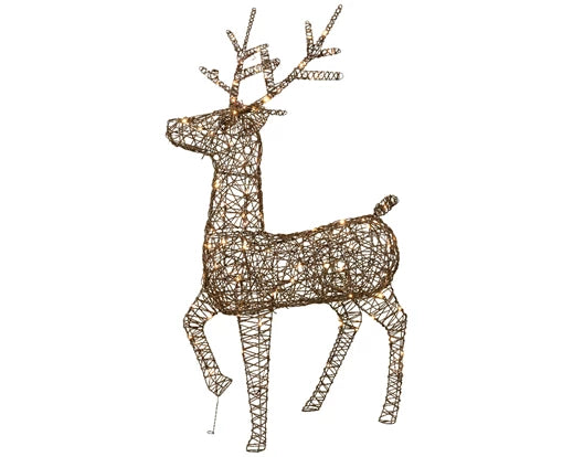 LED reindeer gb wicker steady outdoor dark brown/warm white L.26cm x W.86cm x H.147cm