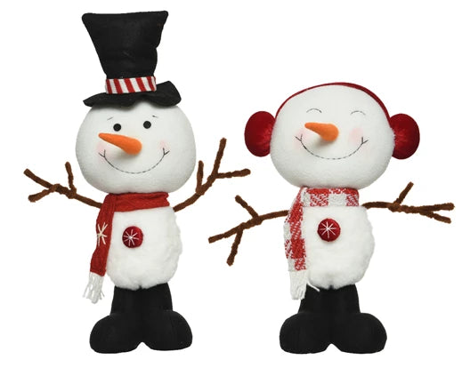 Snowman polyester with scraftw earmuffw hat  white/colour(s) L.16cm x W.11cm x H.45cm