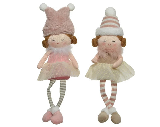 Figure polyester w fur w hat  pink/colour(s) L.12cm x W.7cm x H.49cm