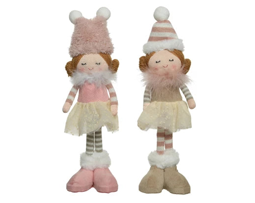 Figure polyester w fur w hat  pink/colour(s) L.9cm x W.8cm x H.35cm