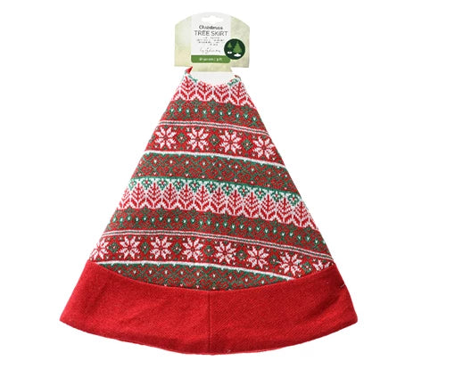 Tree skirt polyester round red/colour(s) dia90cm x H.2cm