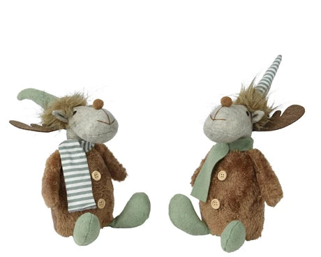 Deer polyester deer 2ass green/colour(s) L.14cm x W.13cm x H.31cm