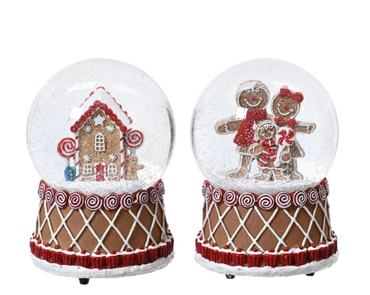 Music box polyresin ball 2ass red/colour(s) dia10cm x H.14.5cm