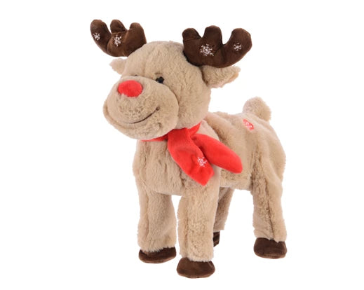 Reindeer polyester scarf beige L.24cm x W.20cm x H.28cm