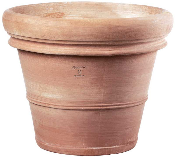 Artisinal Double Border Terracotta Ø70cm H58cm (Vaso Doppio Bordo Liscio )