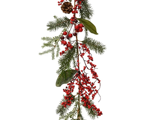 Red berrie garland red berries indoor green/red L.176cm x W.15cm x H.9cm