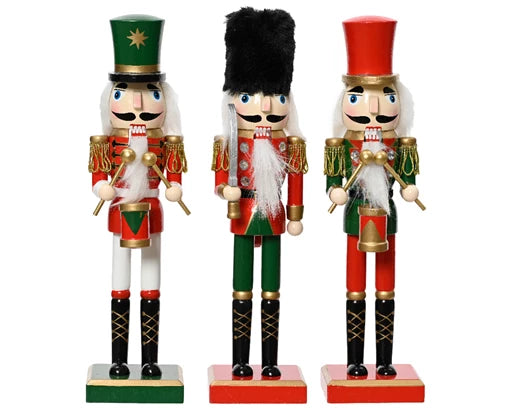 Nutcracker pinewood on base 3col ass fsc mix 100% red/colour(s) L.8cm x W.7cm x H.38cm