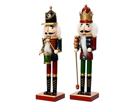 Nutcracker firwood red version with strass 2col ass fsc 100% assorted L.6cm x W.4.5cm x H.25cm