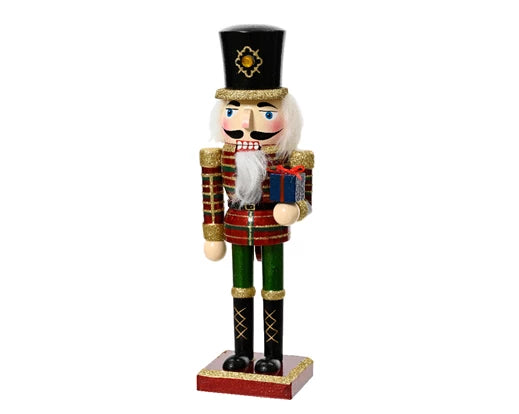 Nutcracker firwood gold glitter 2ass fsc 100% multi L.7cm x W.6cm x H.25cm