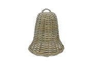 CHRISTMAS DECO BELL RATTAN GREY D40H35CM