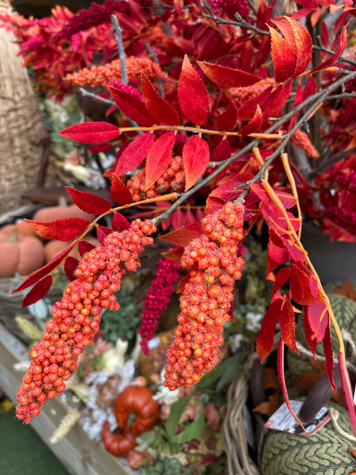 Leaf Branch with Fruit stand (122 cm orange-red)