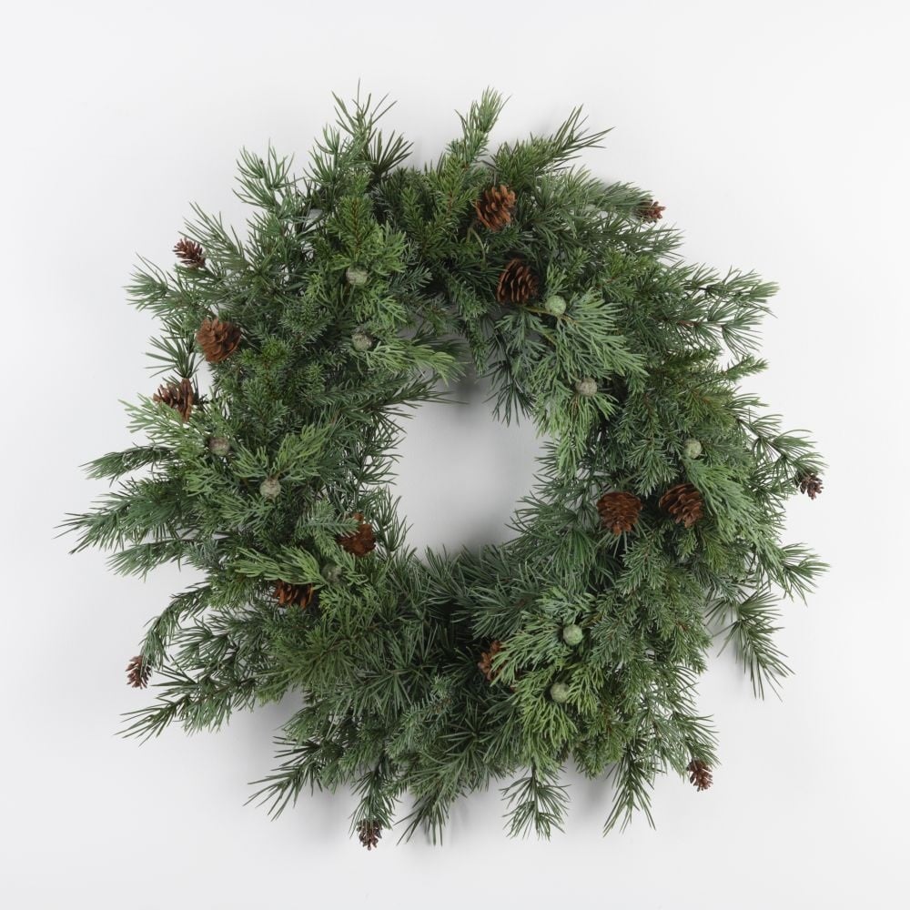 Wreath Cedar +Cone D60cm Green