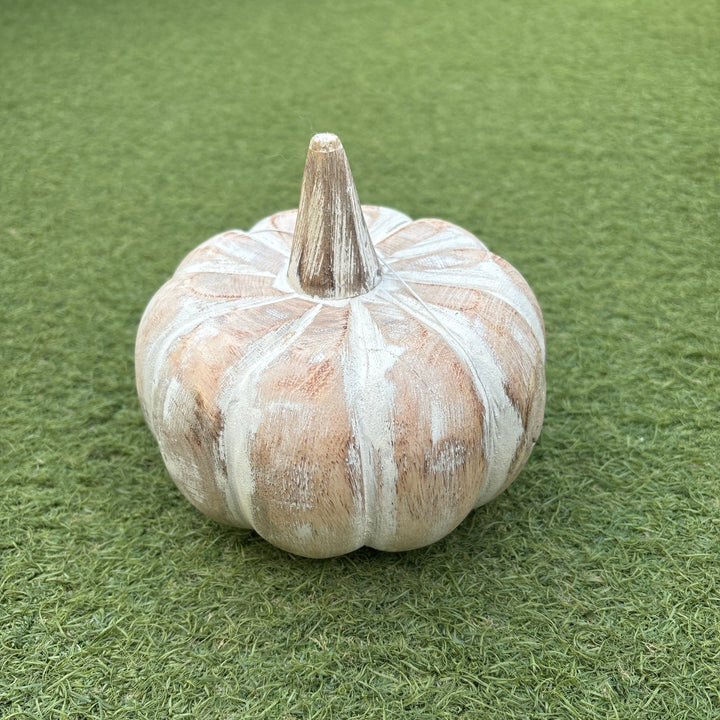 Wooden Pumpkin Dost, 14x10x14 cm