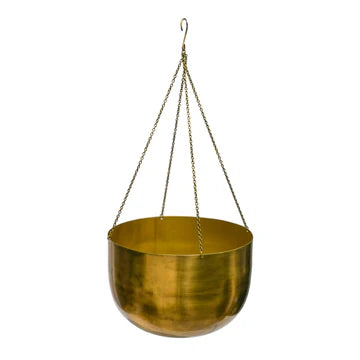 Indoor Mayfair Antique Brass Hanging Planter H21cm Ø30cm