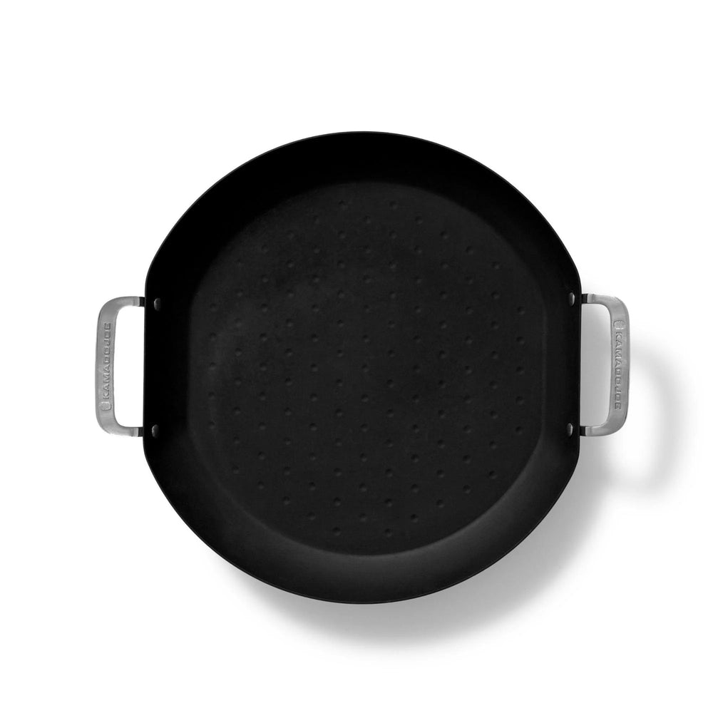 Top down view of a Kamado Paella Pan