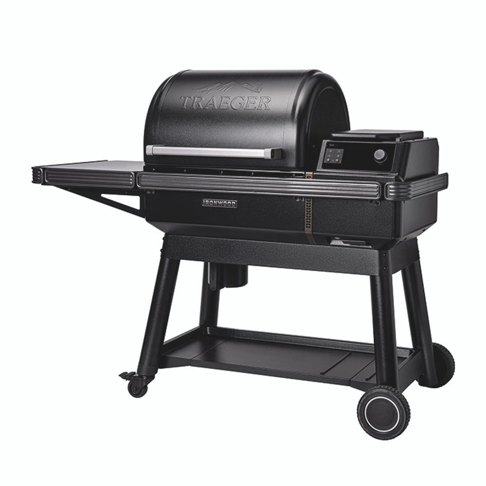 Traeger Ironwood Barbecue hopper side view on a white background