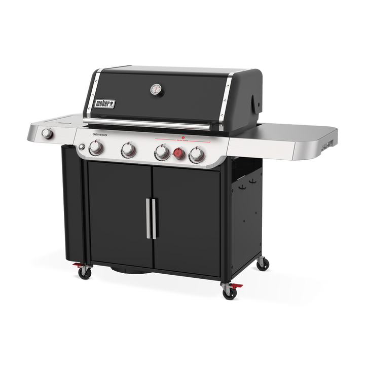 Weber Genesis 435 showing the right side of the barbecue with tool hooks