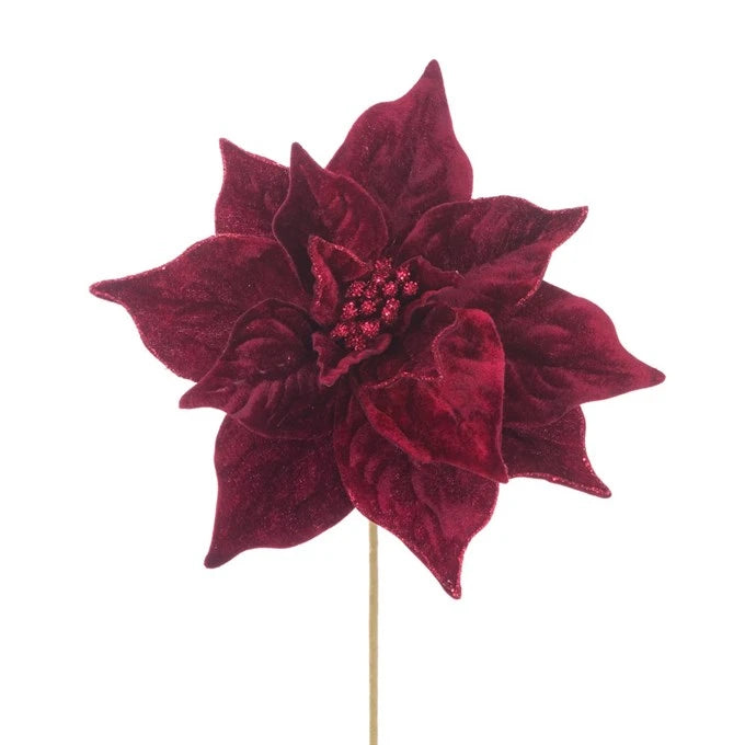 Velvet Luxe Poinsettia Spray