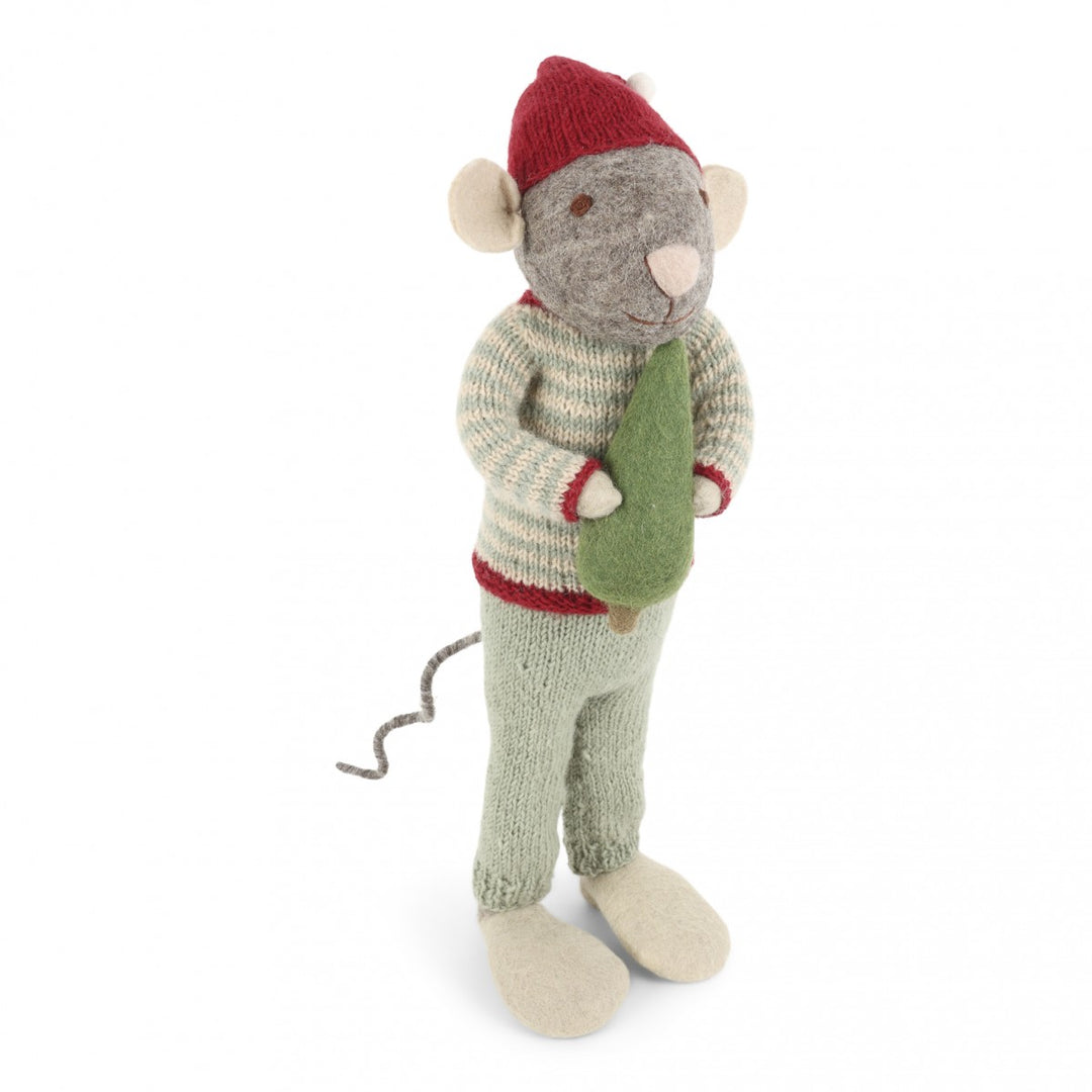 X-Large Grey Mouse w/Tree