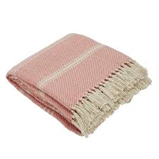 Oxford Stripe Blanket Coral