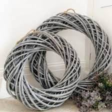 WREATH RATTAN GREY D50CM