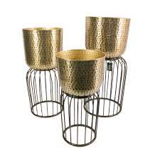 Nisha Planter Brass Antique/Black Small