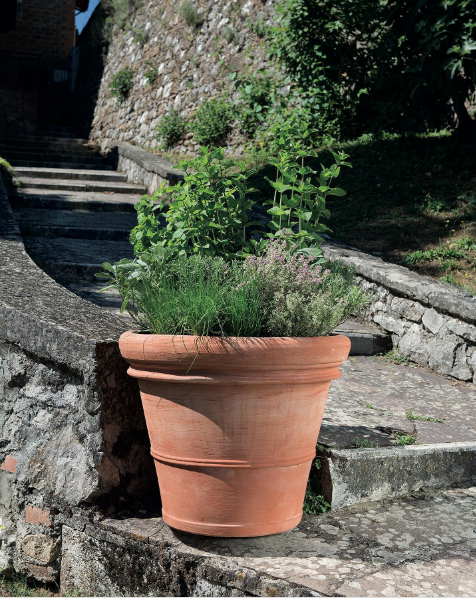 DONT USE Artisinal Double Border Terracotta 60cm/ H50cm (Vaso Doppio Bordo Liscio 60)